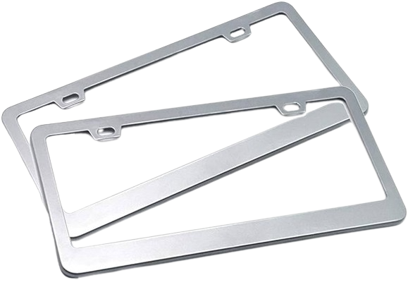 MARCO PARA PLACA O PORTAPLACA LISA 100G ACERO INOXIDABLE