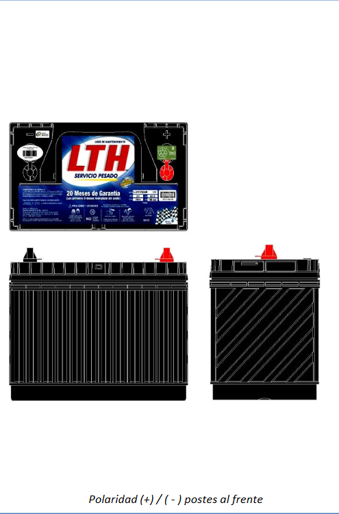 BATERIA LTH L-31T-660 12V ACUMULADOR PARA CAMIONES TIPO ISUZU NPR/NQR (130A)