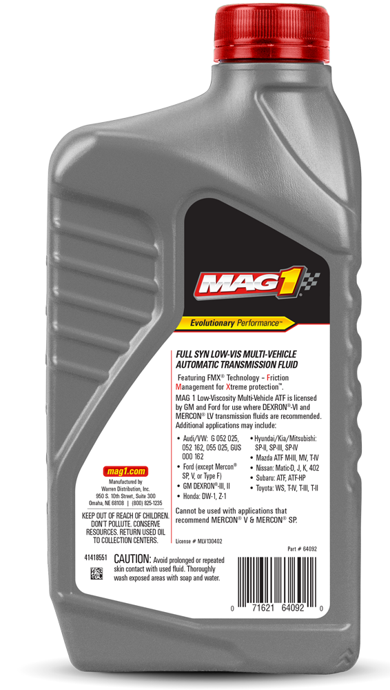 ATF MAG1 FLUIDO DE TRANSMISION PARA VEHICULOS MULTIPLES (BAJA VISCOSIDAD) - FULL SINTETICO
