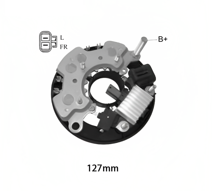 *C6* RV-9006 (REGITAR) REGULADOR + PLACA DE DIODO PARA HONDA CIVIC 1.7L DIESEL 4EE2 (2002-05), OPEL ASTRA 1.7L DTi, 2.0L DtI (2000-09) / 12V