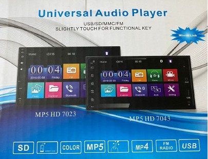 *J6* RAD-7 RADIO PANTALLA 7 PULGADAS MP5/USB/BT/MP4/FM/AUX/MICRO/SD