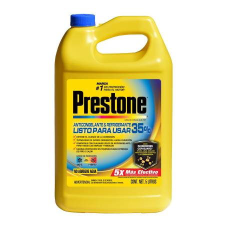 PRESTONE® 35% MEZCLA PRECISA TODOS LOS VEHÍCULOS ANTICONGELANTE + REFRIGERANTE LISTO PARA USAR