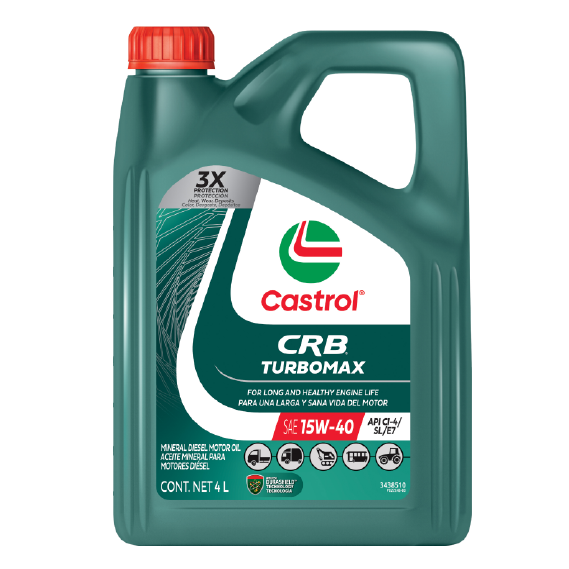 CASTROL 15W-40 CRB TURBO MAX API CI-4 ACEITE MINERAL (GALON)