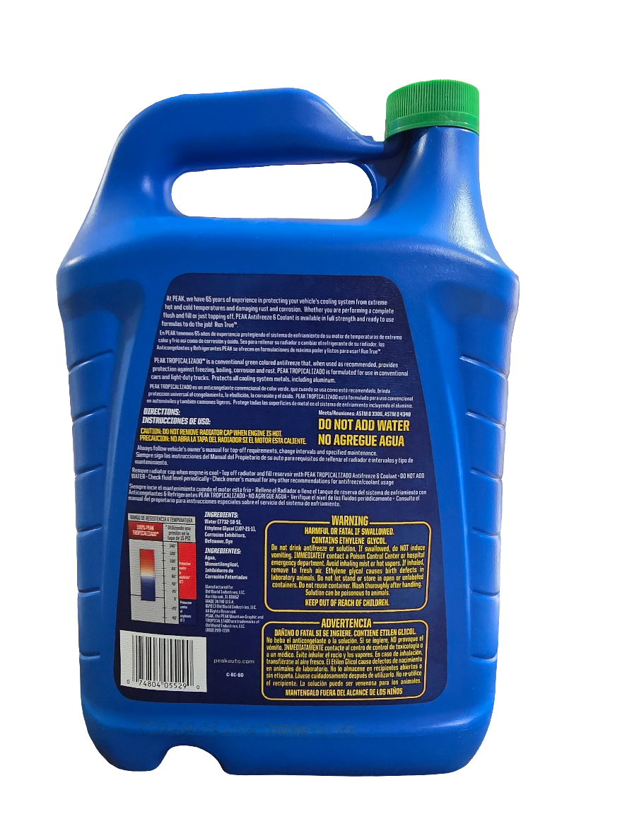 COOLANT ANTIFREEZE PEAK COLOR VERDE LIQUIDO DE RADIADOR
