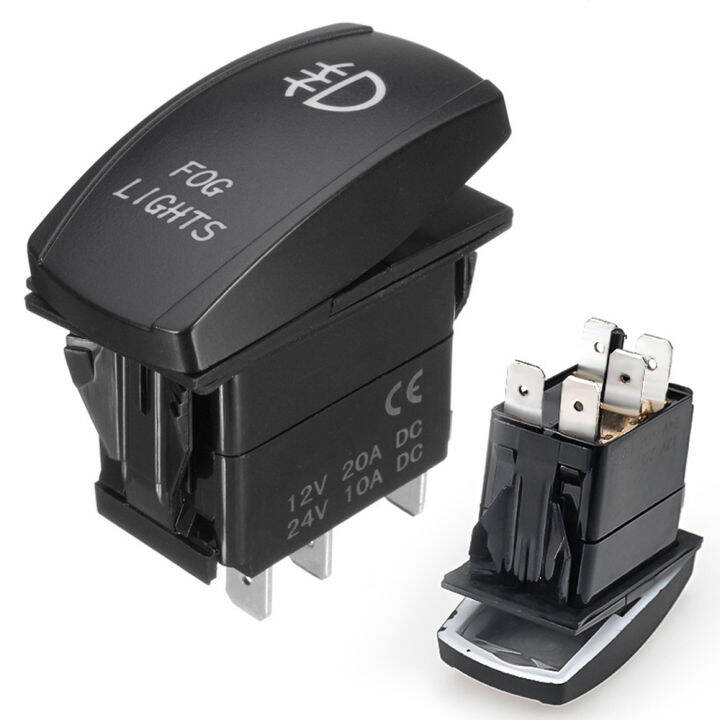*L5* SWITCH INTERRUPTOR 12-24V 5 PINES ON/ OFF LUZ LASER AZUL PILOT
