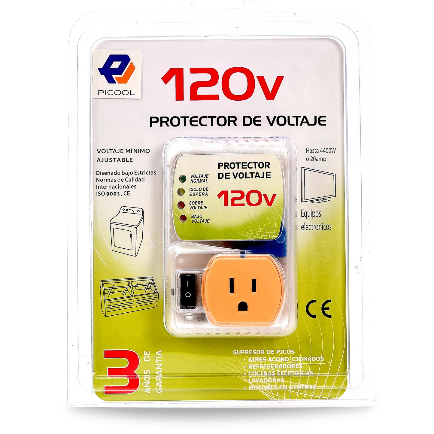 ** MONITOR VOLTAJE AJUST 120V RETARDO AJUS 2-5M,20A C/INTERRUPTOR ENCENDIDO MON-MF0051