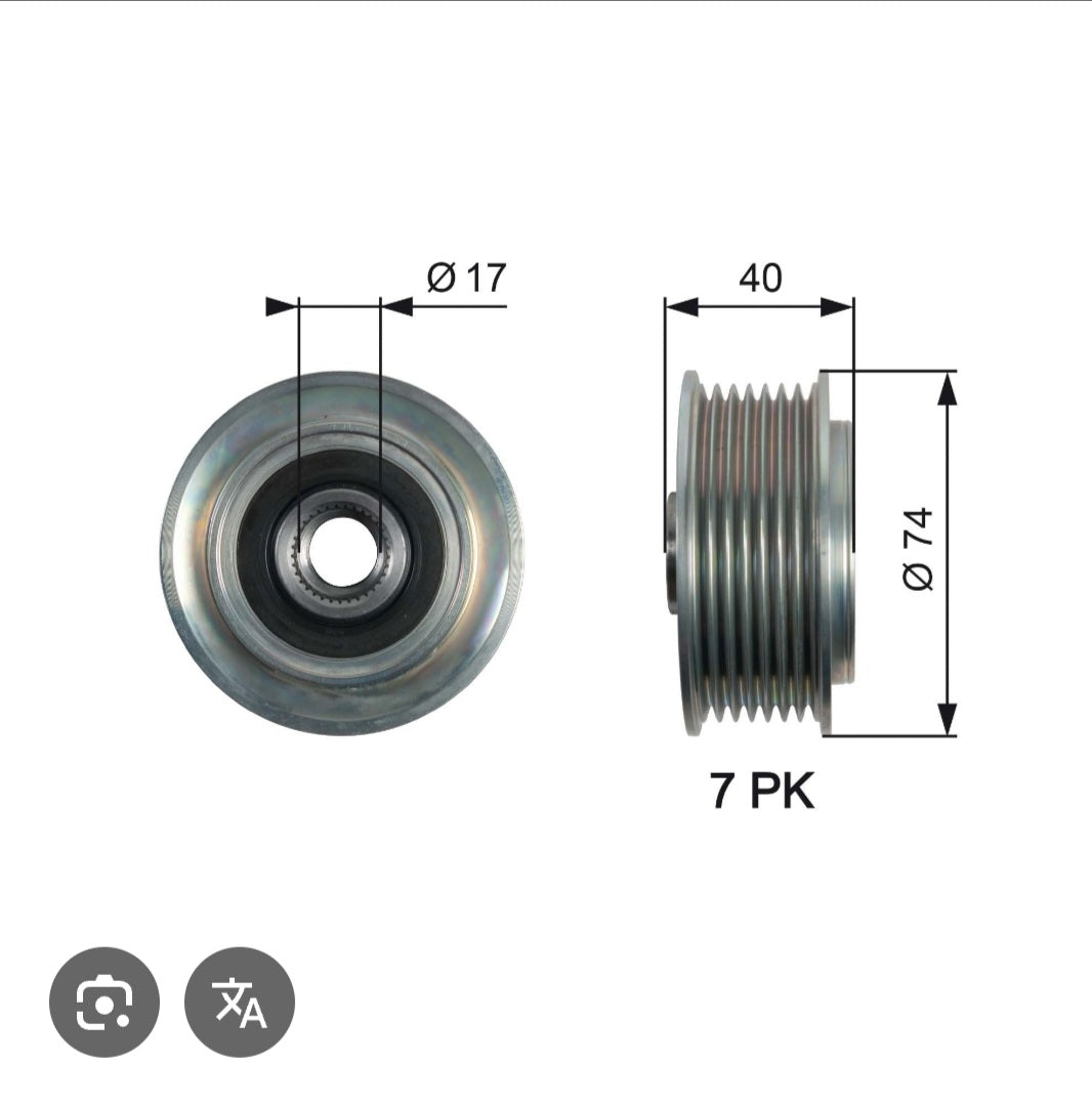 *B2-12* POLEA ALTERNADOR HYUNDAI 37322-4A321 H-1 H100 BONGO PORTER D4CBL 2.5 CRDi 2008-NGC