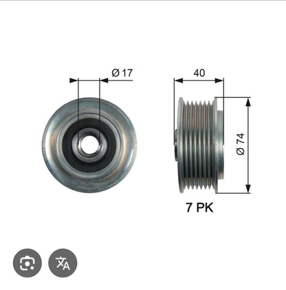 *B2-12* POLEA ALTERNADOR HYUNDAI 37322-4A321 H-1 H100 BONGO PORTER D4CBL 2.5 CRDi 2008-NGC
