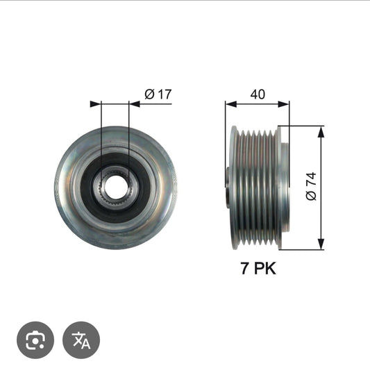 *B2-12* POLEA ALTERNADOR HYUNDAI 37322-4A321 H-1 H100 BONGO PORTER D4CBL 2.5 CRDi 2008-NGC