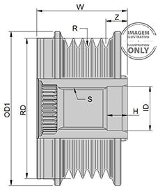 ZNP-28696 (POL17Z 08 20) TENSOR DE DISTRIBUCION / POLEA DE RUEDA LIBRE (OAP) PARA: ALTERNADORES DENSO IR / IF; SE UTILIZA EN: TOYOTA (2008-06), TOYOTA CAMRY 2.4, RAV4 III 2.4, MATRIX 2.4L 01/2009, SUZUKI GRAND VITARA 1.9 DDIS...