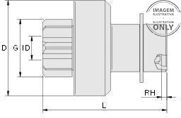 *D2* BÉNDIX 0584 ZNP-18089 / BN171Z  MITSUBISHI 0.7KW DD; № DIENTES: T 9, DIÁ.E PIÑÓN: G 29.5, LONG. 56; OEM № LUCAS INDIEL 16791-92;  ; UTILIZADO EN: MITSUBISHI, KUBOTA TRACTOR, EXCAVADORA