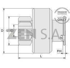 *D2*BÉNDIX ZNP-18116 HITACHI PMGR; № DIENTES: T 9, DIÁ.E PIÑÓN: G 29.6, LONG. 49; OEM № HITACHI 211445012;  ; UTILIZADO EN: NISSAN (1990-95)