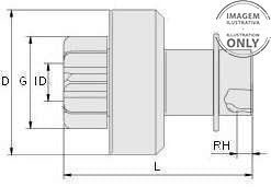 *F2* BENDIX ZEN 0756 (WAI 54-155) / PARA: ALTERNADOR FIAT, REMY; OEM BOSCH 1987BE0052; No. DIENTES: T 11, D.E PIÑÓN: G 30, LONG. 61.5; PARA CADILLAC 5.7, FIAT, PONTIAC, GM CHEVROLTET BLAZER CAVALIER MALIBU