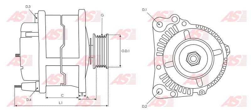 *P7* ALTERNADOR 22246N / DE ISUZU KB 2.8, DMAX 4JA1, 4JAB1 12V 50AMP