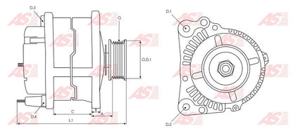 *P7* ALTERNADOR 22246N / DE ISUZU KB 2.8, DMAX 4JA1, 4JAB1 12V 50AMP