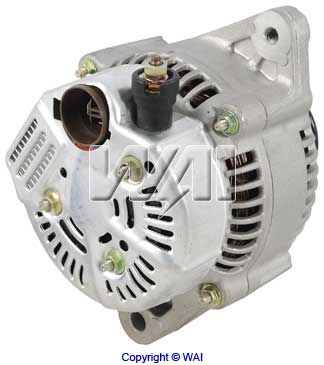 ALTERNADOR ALT017 WAI GLOBAL 12V/60AMP, POLEA 1V *ALT042 NUEVO EXC CONECTOR OVALADO; COMPATIBLE CON: TOYOTA 22R/4RUNNER/COROLLA 12V