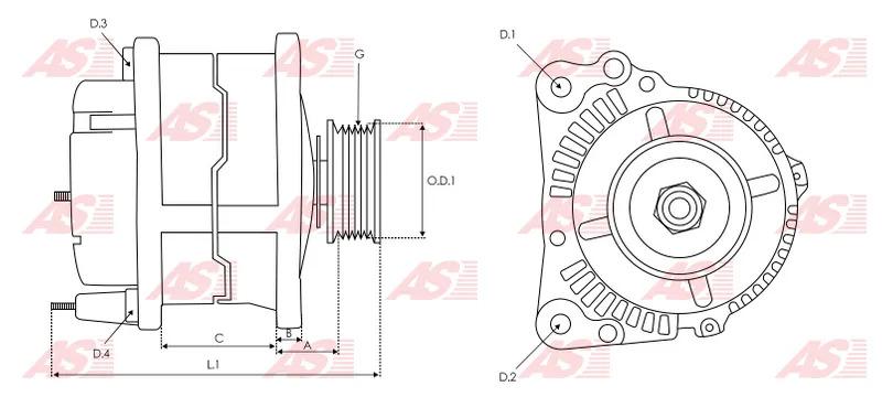 ALT063P PARA: LUCAS INDIEL LRA01514; SE UTILIZA EN: ISUZU KB, ISUZU CAMPO 2.5 DIESEL 4WD [4JA1]