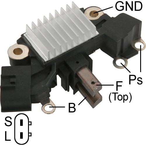 VRH2000-46 / 7012 12V (REGITAR) REGULADOR DE VOLTAJE; APLICACION [MOTOR-ALTERNADOR]: HITACHI IR/IF; EN VEHICULOS: NISSAN 1995-97, INFINITI