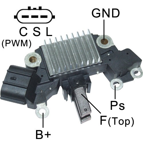 VRH2000-89 12V (REGITAR) REGULADOR DE VOLTAJE; APLICACION (MOTOR-ALTERNADOR): HITACHI 130A IR/IF; VEHICULOS: NISSAN 2005-07, INFINITI