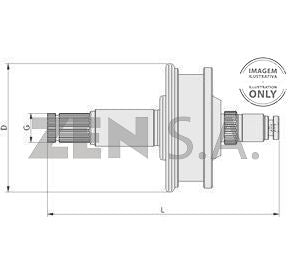 ZNP-18098 (ZNP-0936) BÉNDIX MITSUBISHI OEM № 75571; № DIENTES: T 20, DIÁ.E PIÑÓN: G 14.7, LONG. 119/135; UTILIZADO EN: MITSUBISHI L200, PAJERO 2.3TD e 2.5TD