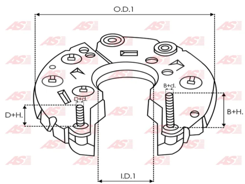 RV-H057B 24V RECTIFICADOR O PLACA DE DIODOS HITACHI PARA: ISUZU NPR, NKR 2000-12