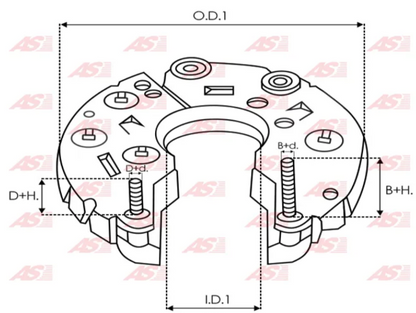 RV-H057B 24V RECTIFICADOR O PLACA DE DIODOS HITACHI PARA: ISUZU NPR, NKR 2000-12