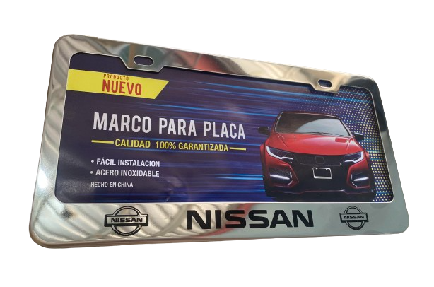 MARCO PARA PLACA O PORTAPLACA PARA NISSAN 100G ACERO INOXIDABLE